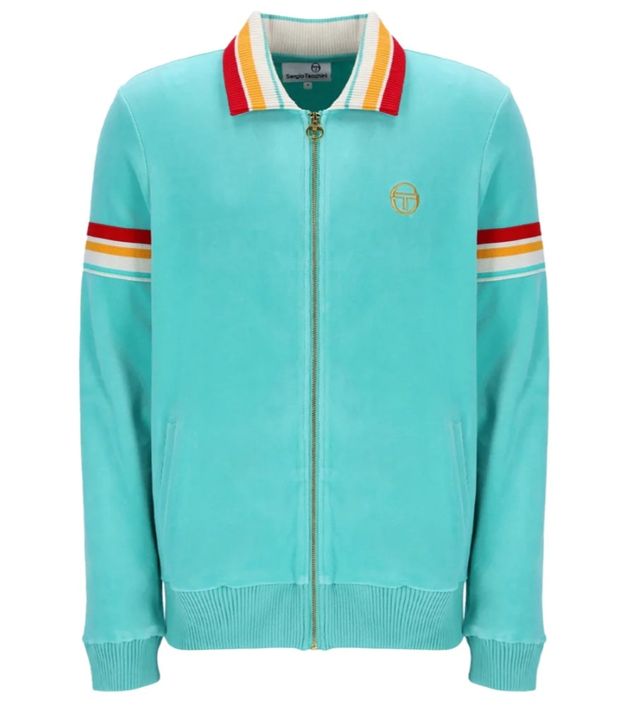 Sergio Tacchini Velour Track Top Pool Blue